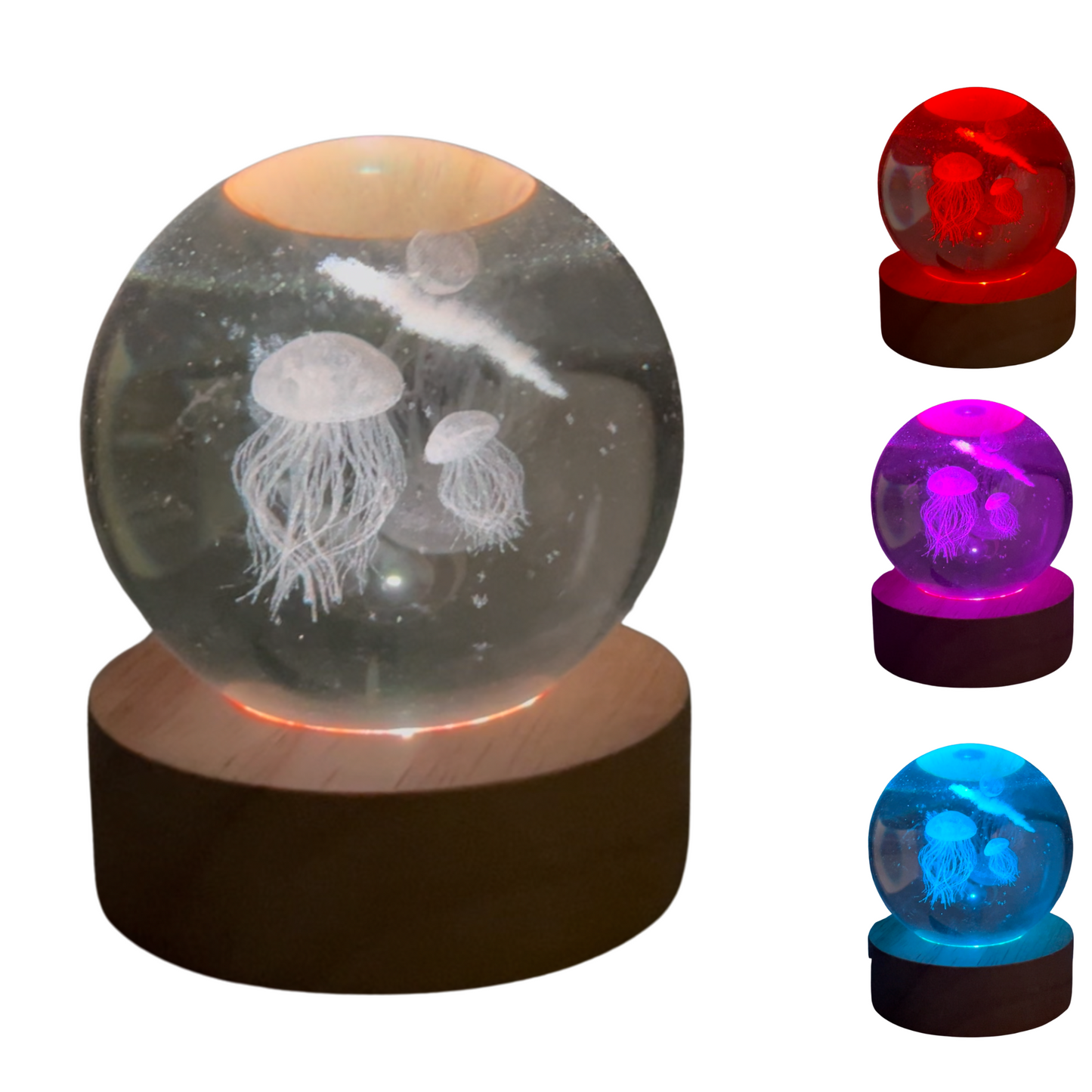 Bola de cristal medusa con luz LED