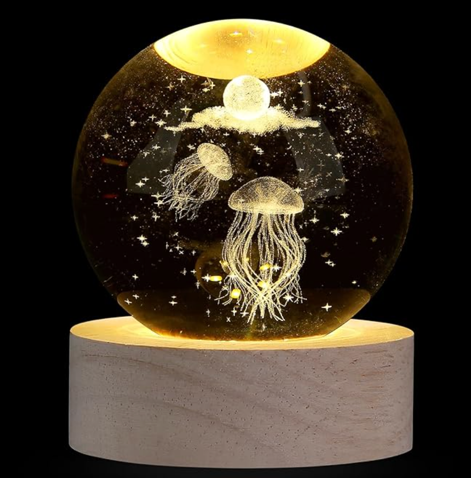 Bola de cristal medusa con luz LED