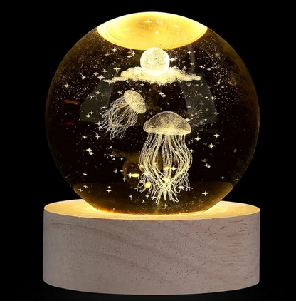 Bola de cristal medusa con luz LED